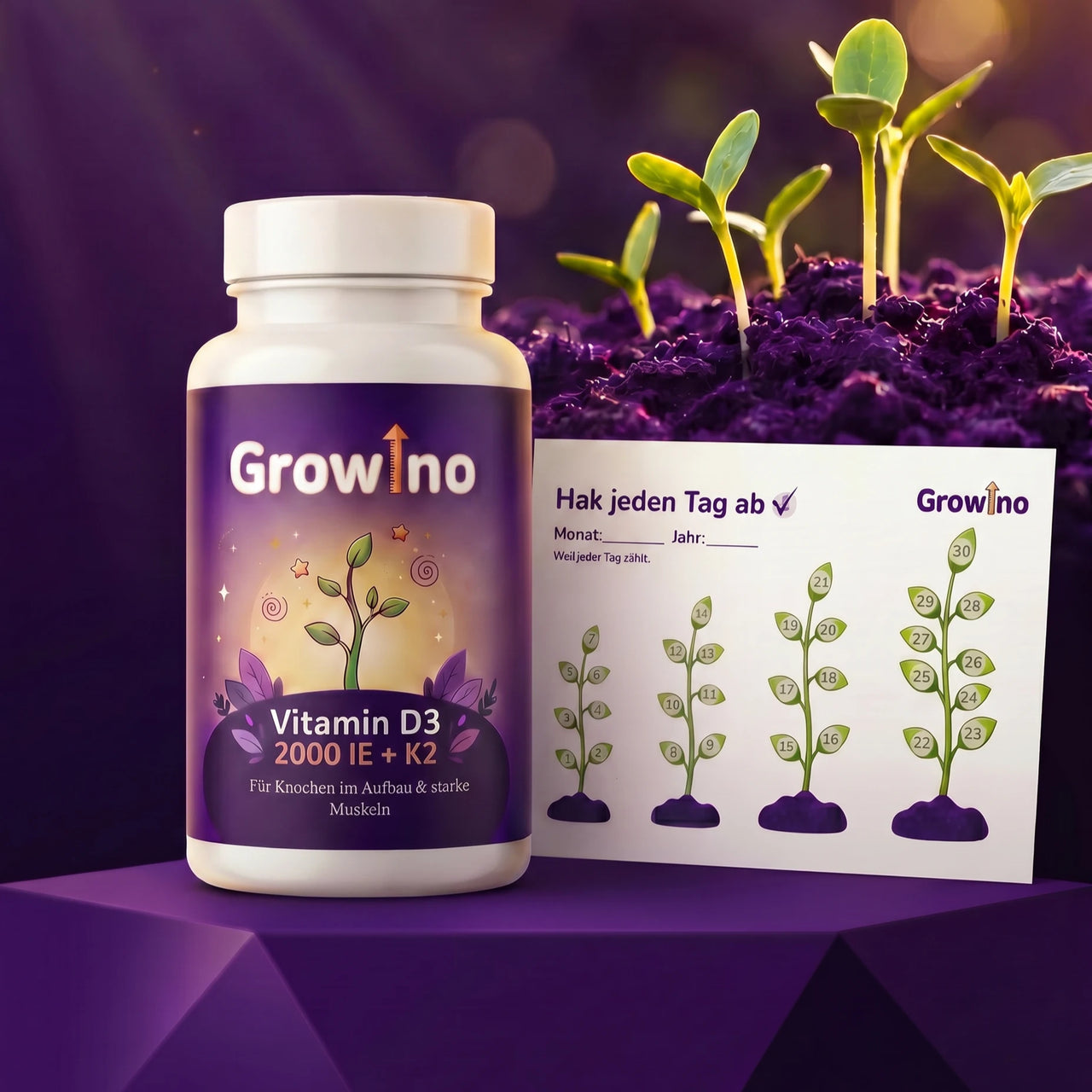 Growino – Vitamin D3 + K2 MK-7